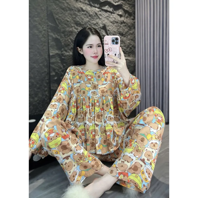 Set Bộ Tole Baby Doll Tay Dài Quần Dài Đủ Màu Xinh - HN CLOSET