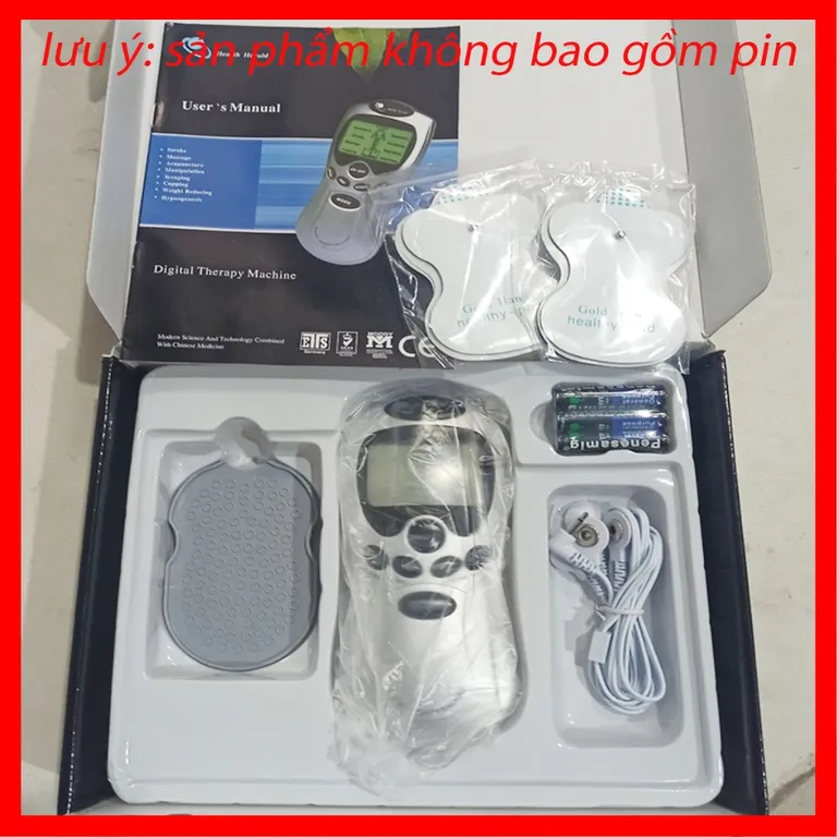 [ LOẠI DÙNG PIN ] Máy mat-sa xung điiện 4 miếng dán vật lý tr.ị liệu bấm huyệt cầm tay lưng cổ vai gáy