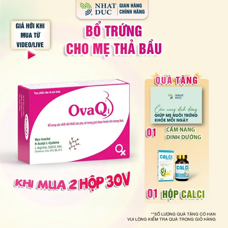 tpbvsk OvaQ1 Bổ trứng giúp thụ thai - mua bản plus thêm cẩm nang dinh dưỡng, canh trứng, bổ trứng - Nhật Đức
