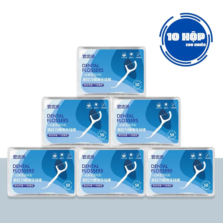 Sỉ 10 Hộp 500 Chiếc Tăm Chỉ Nha Khoa Dental Flosers