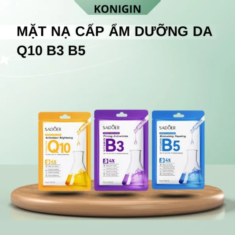 Mặt Nạ SADOER Dưỡng Ẩm Sáng Da Cấp Nước B5 B3 Q10 Phục Hồi Da