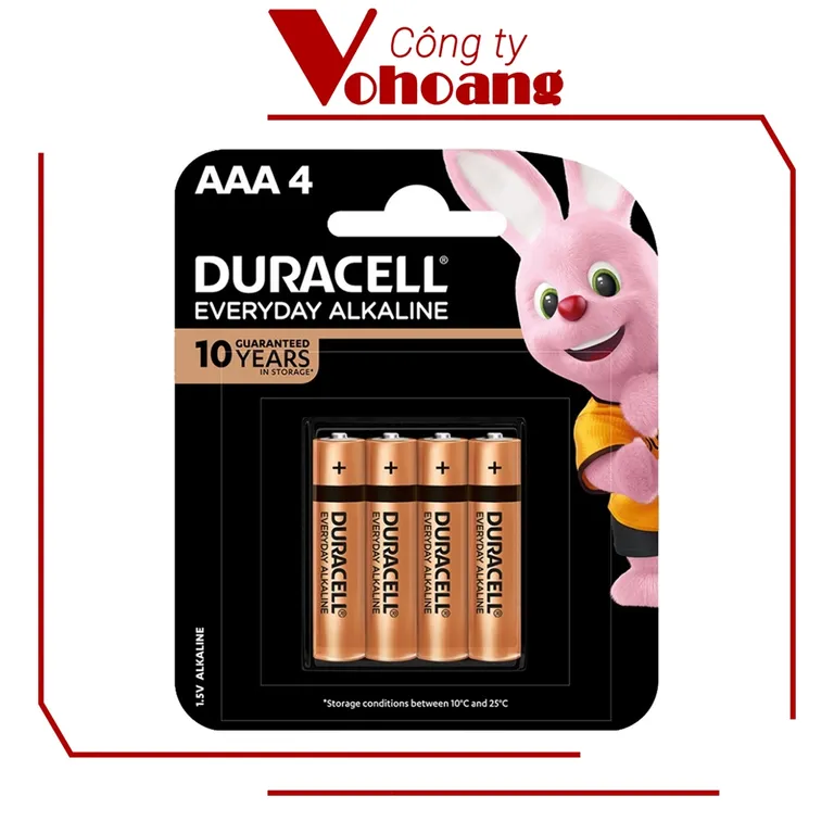 Vỉ 4 pin đũa AAA Duracell Alkaline Everyday chính hãng