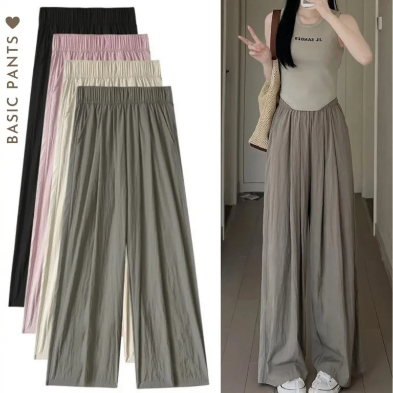 Quần ống rộng nữ chất đũi tơ nhẹ mát hót hít,cạp cao. mặc đi chơi .mặc ở nhà  phong cách Hàn Quốc dễ thương, thoải mãi
