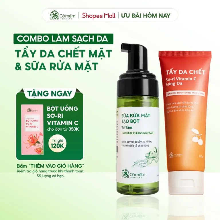 Combo Làm Sạch Da Loại Bỏ Tế Bào Chết Bọt Rửa Mặt Tẩy Da Chết Cỏ Mềm