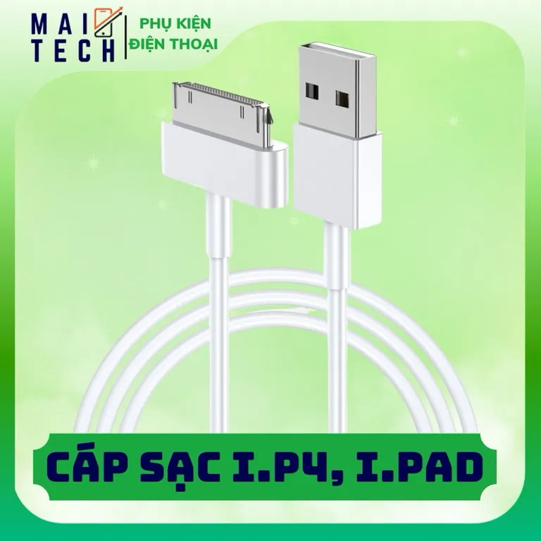 Dây Cáp Sạc ZIN 4/4S, sạc cho ai pad 1,2,3 - Cáp sạc Nhanh Siêu Bền BH 3 Tháng M11