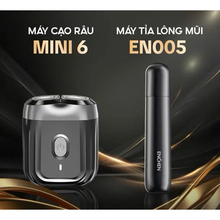 Máy cạo râu Enchen Mini 6 lưỡi dao kép mỏng, chống nước IPX7 - BH 6 tháng Hàng Chính hãng.