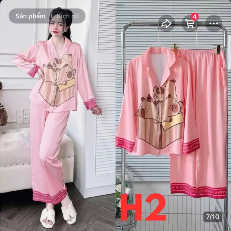 [RẺ VÔ ĐỊCH] Bộ pijama lụa TAY DÀI siêu hot - đồ ngủ mặc nhà vải lụa satin cao cấp capypara, đồ mặc nhà, đồ bộ pijama