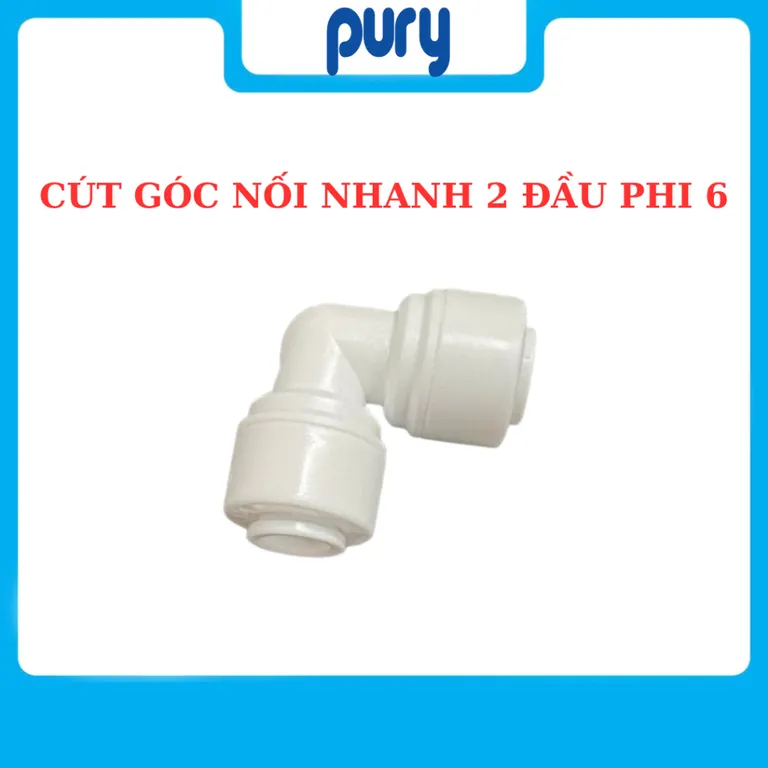 Cút Góc Nối Nhanh 2 Đầu Dây Phi 6 - Co Vuông Nối Nhanh - Cút Chữ L Nối 2 Đầu Dây Phi 6, 10-6, 10-10