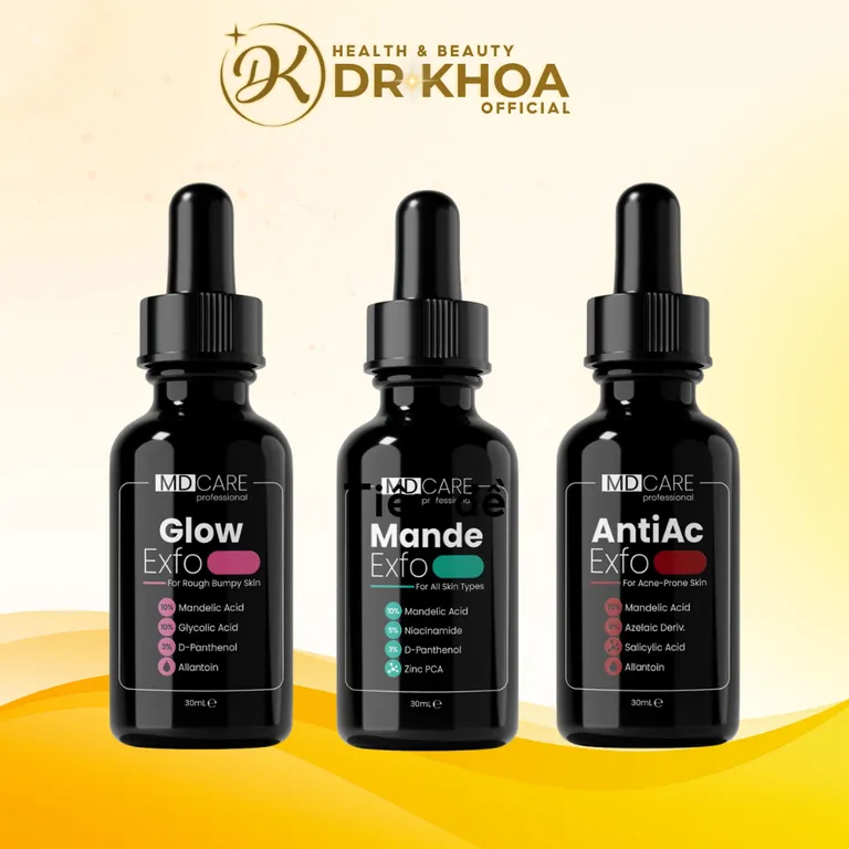 Serum Peel Da MDCare Glow/Mandelic/AntiAC Exfo Tẩy Tế Bào Chết, Mờ Thâm, Căng Bóng 10ml/30ml