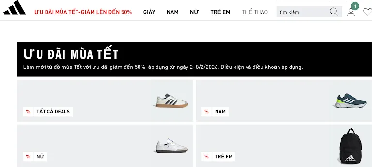 Adidas Tết Sale 2026: Giảm Đến 50% - Giày Thể Thao & Thời Trang Sport