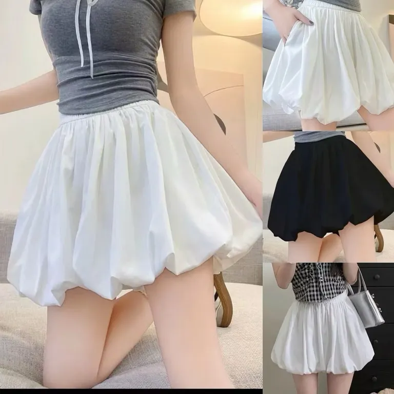 CHÂN VÁY BÍ NGÔ PHỒNG BỒNG BỀNH LƯNG CO GIÃN CÓ QUẦN BẢO HỘ CVBI9