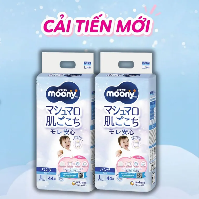 Bỉm /Tã dán/quần cao cấp Moony xanh nhập khẩu  Nhật Bản