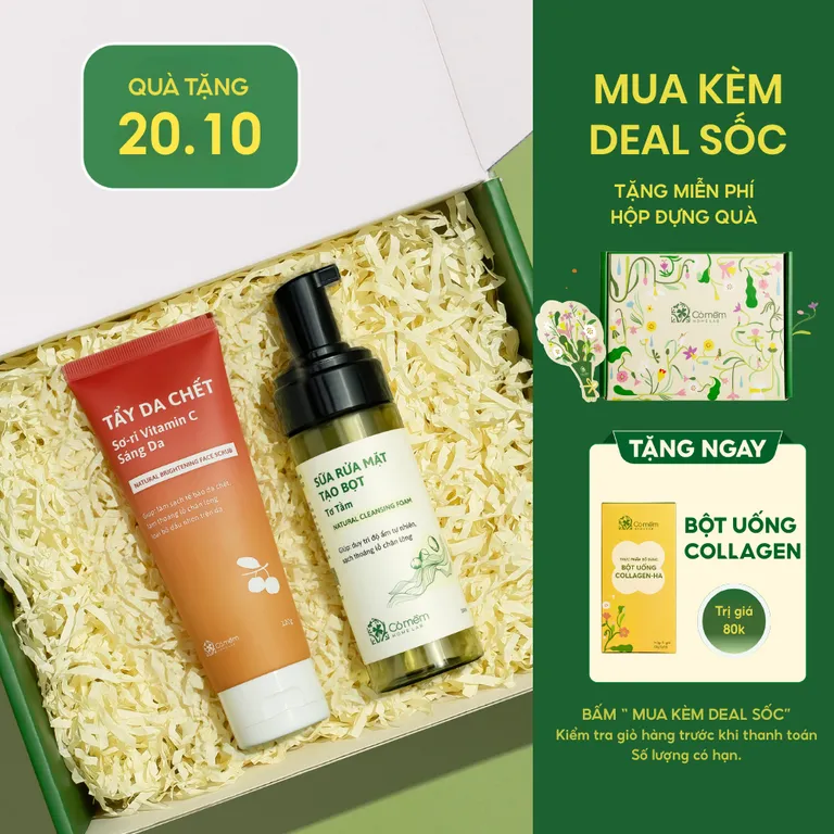 Combo Làm Sạch Da Loại Bỏ Tế Bào Chết Bọt Rửa Mặt Tẩy Da Chết Cỏ Mềm - Quà tặng 20/10 Ý Nghĩa, Thiết Thực