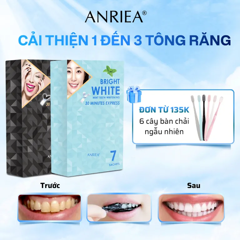 [QUÀ SIÊU HOT] Liệu trình hộp miếng dán trắng răng ANRIEA 7 ngày an toàn