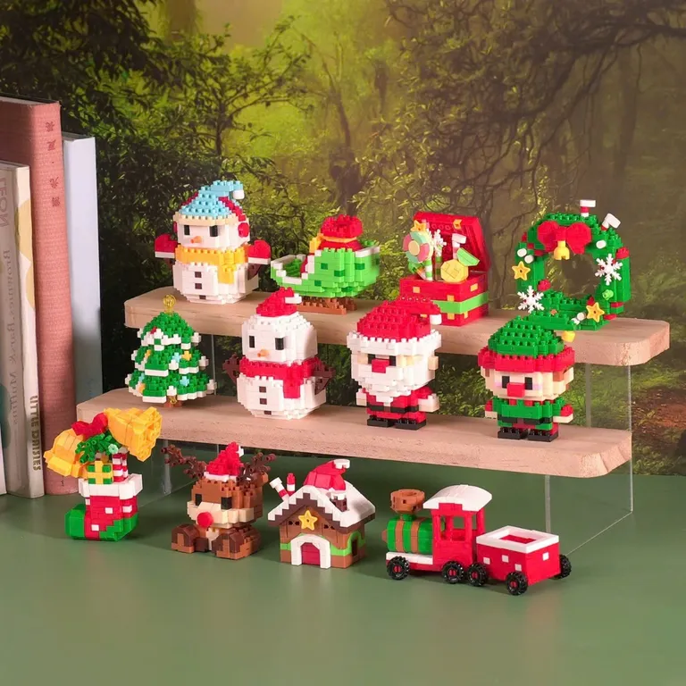 [COMBO 12 MẪU] Bộ đồ chơi lắp ráp mảnh trơn mô hình noel giáng sinh 2025 12 mẫu mini dễ thương thích hợp trang trí