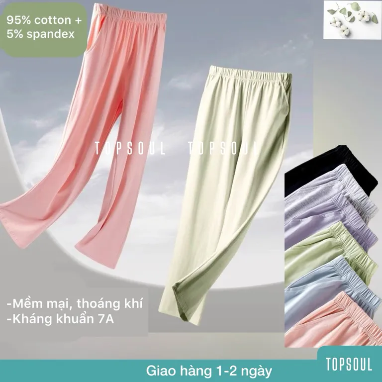 (Loại 1) Quần dài nữ, nam cotton mềm nguyên chất, co dãn, mềm mại, mặc cả mùa hè và mùa đông