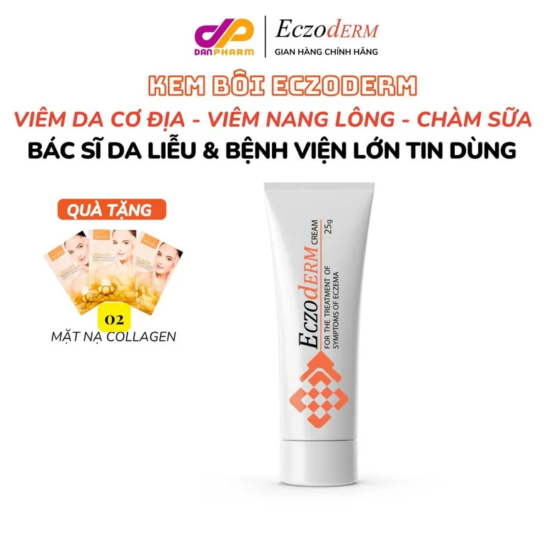 Kem Eczoderm Hỗ Trợ Eczema,Viêm Nang Lông, Viêm Da Cơ Địa, Mụn Lưng, Mụn Cơ thể, Chàm Sữa Chính Hãng