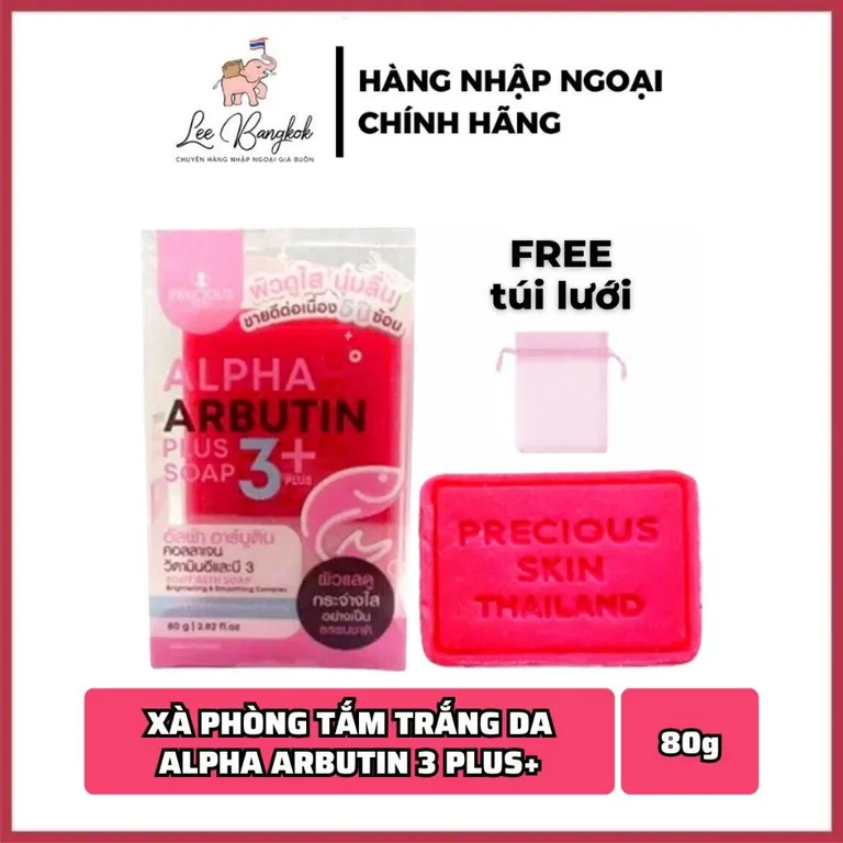 [CHUẨN THÁI] Xà Phòng Kích Trắng Alpha Arbutin 3+ Plus Collagen Soap Tắm Trắng Dưỡng Da Trắng, Đều Màu LEEBANGKOK