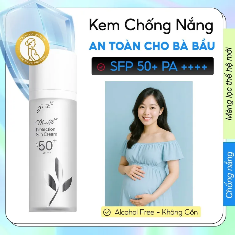 Kem Chống Nắng An Toàn cho Mẹ Bầu - Dưỡng Trắng, Nâng Tone, Cấp Ẩm, Kiềm Dầu, Chống nắng phổ rộng SPF 50+ PA++++ GUO 30g