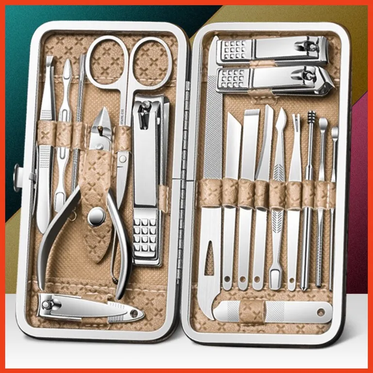 Bộ Dụng Cụ Cắt Móng Tay 19 Món Bằng Thép Không Gỉ - Bộ Bấm Móng Tay Cao Cấp