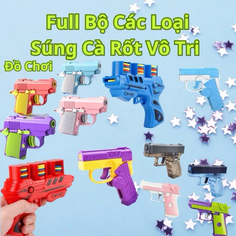 [All Bộ] Súng Cà Rốt Đồ Chơi Vô Tri Hot Trend Hạt Nước Dao Xoay Xịn Nở 2.0 1k Móng Vuốt M1911