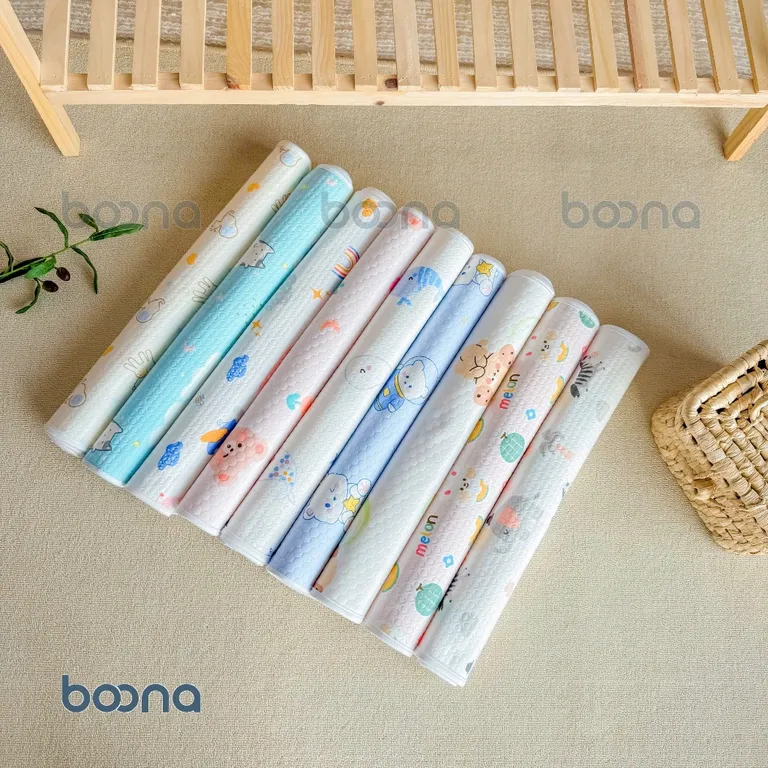 Tấm Lót Chống Thấm BOONA - MANNY Bề Mặt Organic Mềm Mịn Và Thoáng Khí Lót Chống Thấm KT 50X70CM