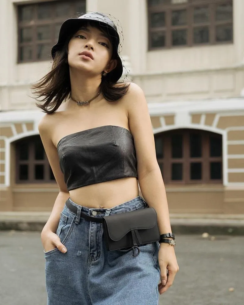 Quần ống rộng mix áo quây