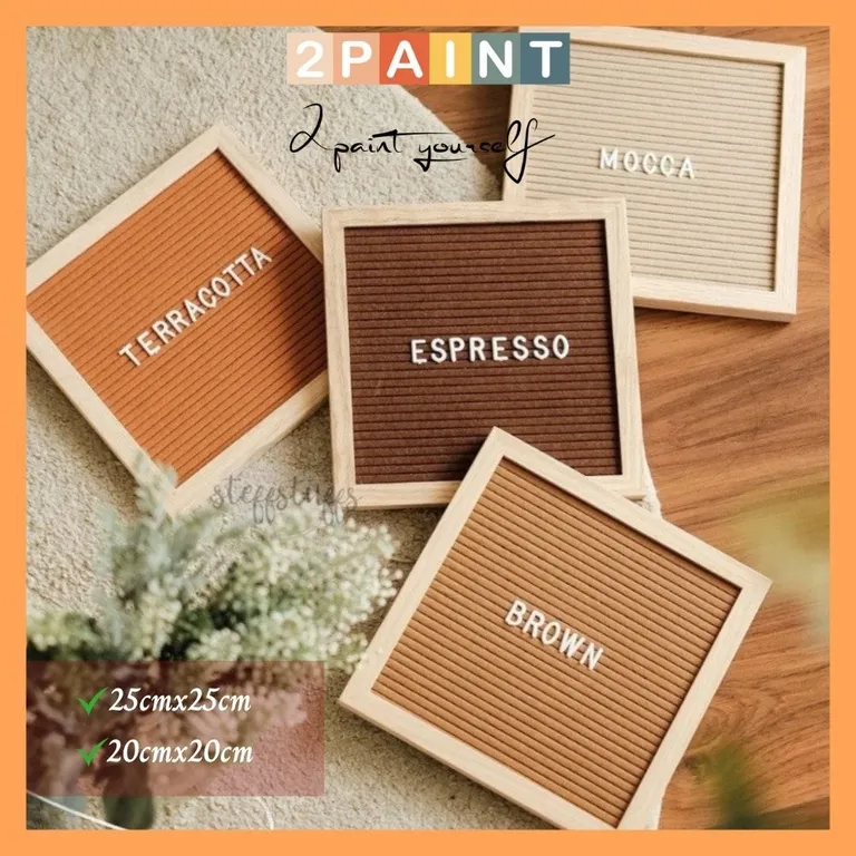 Bảng Gỗ Ghép Chữ 25x25cm Trang Trí Sinh Nhật, Đám Cưới tặng kèm giá đỡ + chữ +kéo + túi rút 2paint decor