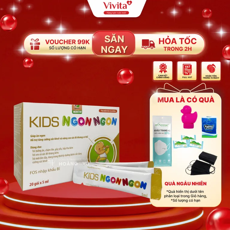 [✅CAM KẾT HÀNG THẬT] Siro Ăn Ngon KIDS NGON NGON Giúp Tăng Cường Tiêu Hóa, Tăng Cường Đề Kháng Hộp 20 Gói