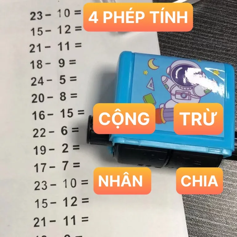 [Kèm Mực] Máy in con lăn tạo phép tính cộng trừ,máy tạo phép tính đơn giản ra bài tập cho bé học toán