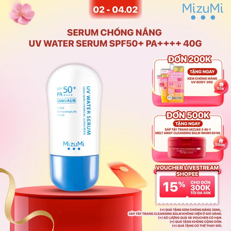 MizuMi Kem Chống Nắng UV Water Serum SPF50+ PA++++ 40g Phổ Rộng