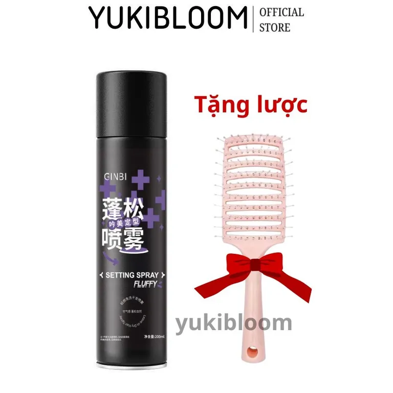 Gôm Xịt Tóc Giữ Nếp Tạo Kiểu Gôm Xịt Phồng Tóc Tạo Kiểu Lược Chải Tóc Gỡ Rối Tạo Kiểu Combo 2 Món Tiện Dụng YUKIBLOOM