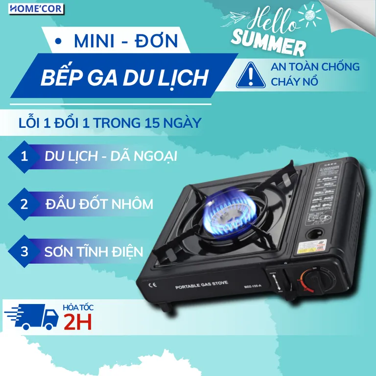 Bếp Ga Đơn Mini Du Lịch Chịu Nhiệt Độ Cao, Bếp Gas Chống Cháy Nổ, Phù Hợp Dã Ngoại Ngoài Trời