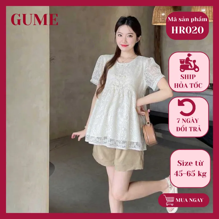 Áo bầu dáng xuông áo bầu babydoll nhiều mẫu vải thô mềm thấm hút mồ hôi mặc đi làm đi chời HR020