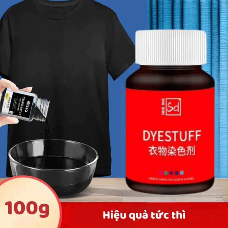 Thuốc Nhuộm Quần Áo Đen Phù Hợp Nhiều Loại Vải, Bột Nhuộm Đen Quần Áo Hiệu Quả 100g Tree Home - NQA04