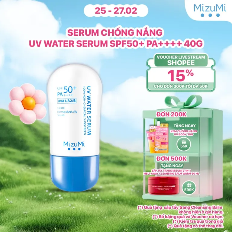 MizuMi Kem Chống Nắng UV Water Serum SPF50+ PA++++ 40g Phổ Rộng