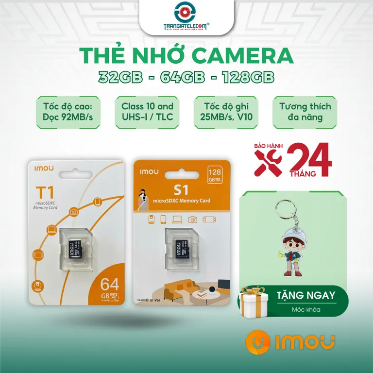 Thẻ Nhớ IMOU 32GB / 64GB / 128GB Class 10 Tốc Độ Cao Chuyên Dụng Camera - TRANGIATELECOM