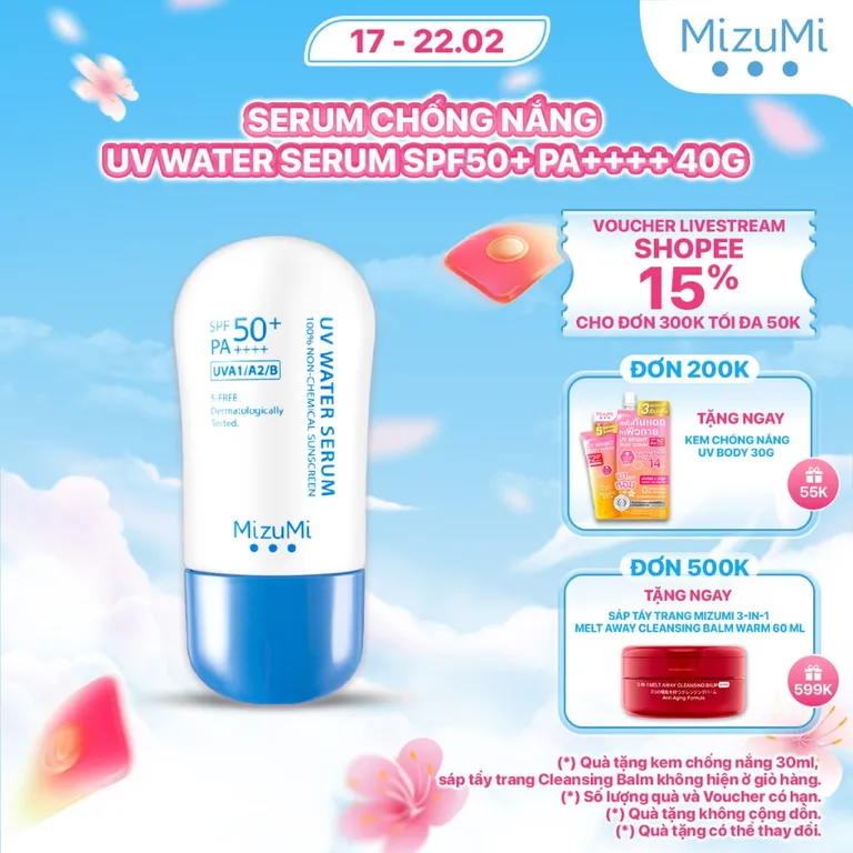 MizuMi Kem Chống Nắng UV Water Serum SPF50+ PA++++ 40g Phổ Rộng