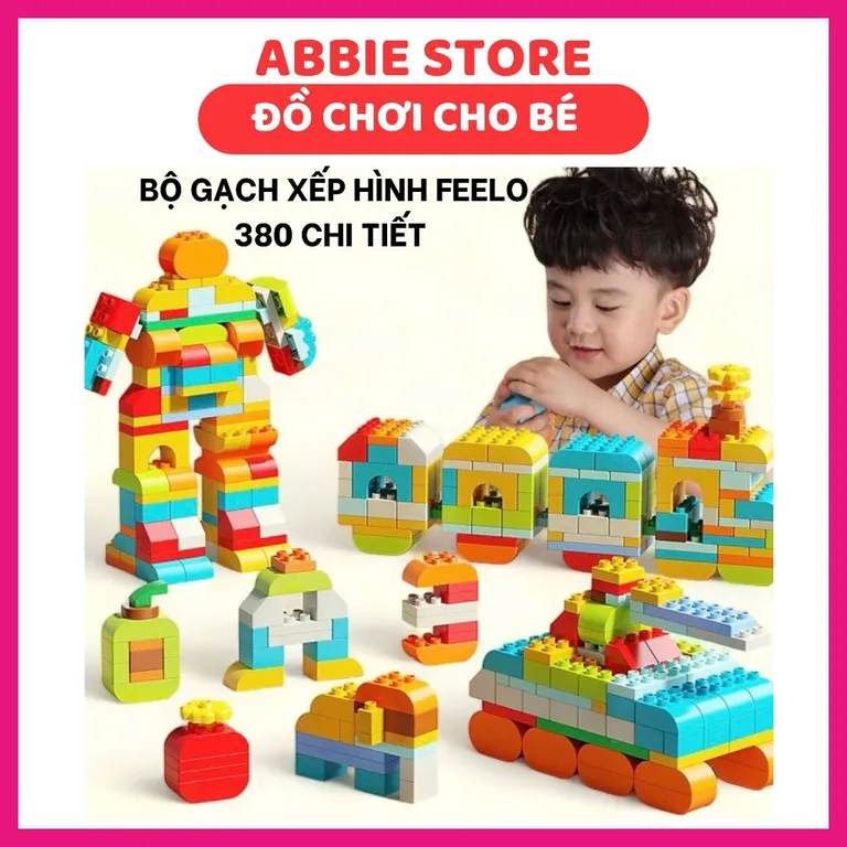 Đồ Chơi Xếp Hình Cho Bé Loại To, Bộ Lắp Ghép Các Khối Cỡ Lớn Nhiều Chi Tiết Cho Bé Sáng Tạo Thông Minh, Nhựa ABS