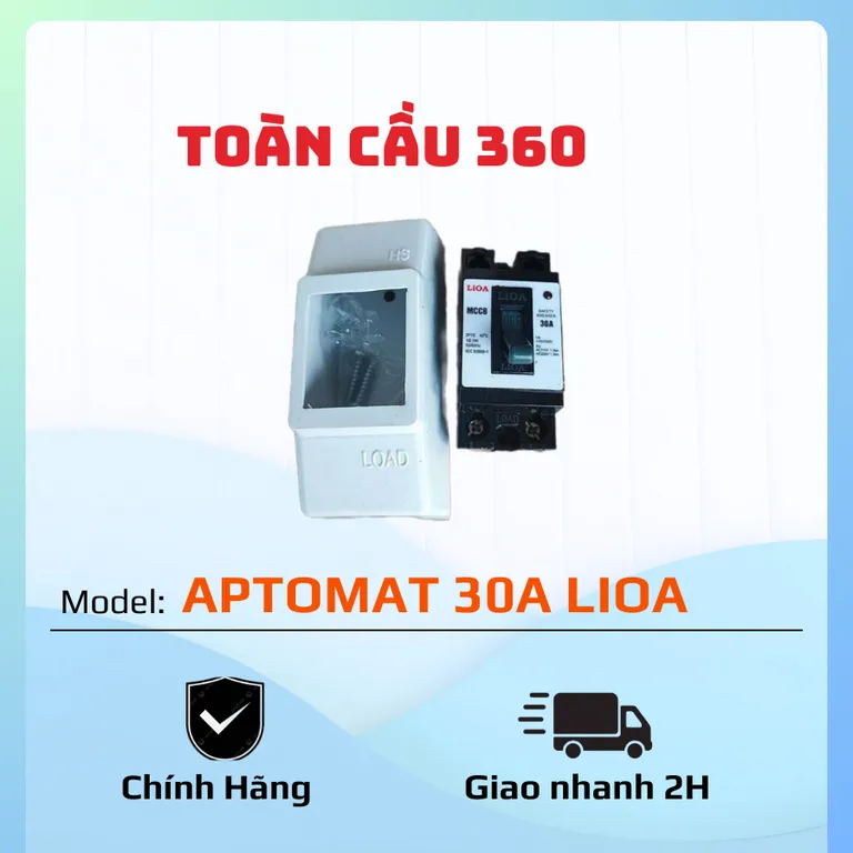 BỘ CB 30A LIOA/ APTOMAT 30A + VỎ BỌC NGOÀI