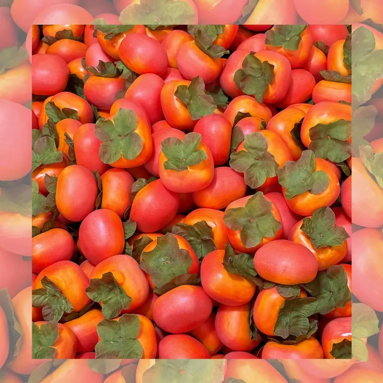 combo 10 quả hồng gắn cây trang trí làm cây màu đỏ cam KT6cm chất liệu lõi bằng xốp cứng tạo hình chuẩn màu quả thật 99%