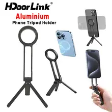 Giá đỡ chân máy điện thoại HdoorLink Giá đỡ máy tính để bàn từ tính bằng nhôm Chân đế di động có thể gập lại