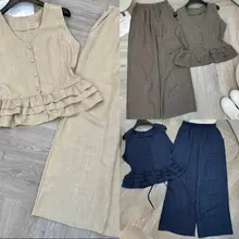 SET Bộ Đũi Nữ Quần Suông DÀI Thiết Kế Lại Bèo Mát Mẻ Thời Trang MỚI DÀNH Cho Mùa Hè JANGMY SHOP