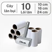 Cây lăn bụi COMBO 10 lõi keo TẶNG 1 cây lăn (màu ngẫu nhiên) phủi bụi quần áo ghế sofa chăn mền giường ngủ lông thú cưng