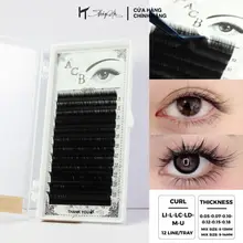 Mi Khay ACB Độ Cong Gãy Li-LJ-LB-LC-LD-M,  dày 0.07, đen, mềm, hút keo  Lông mi nhân tạo Thúy Hà