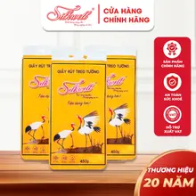 Combo bịch khăn giấy Silkwell rút đáy 450g 2 lớp siêu dai từ bột gỗ nguyên chất không tẩy trắng