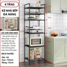 Kệ Để Đồ Đa Năng - Kệ Nhà Bếp, Kệ Phòng Khách, Phòng Ngủ 5-6 Tầng Khung Thép Cacbon Lắp Ghép (Không Chân -Không Bánh Xe)
