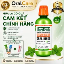 [TẶNG QUÀ đơn 400k]Nước Súc Miệng TheraBreath  Không Cồn - Vị Mild Mint không cay-Diệt vi khuẩn gây hôi miệng