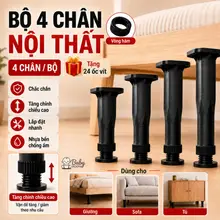Bộ 4 chân giường ABS cao cấp – Điều chỉnh độ cao linh hoạt, kèm vòng hãm + 24 ốc vít – Chắc chắn, chống ẩm, dễ lắp đặt