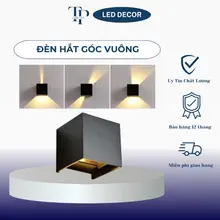 Đèn Led Gắn Tường Hắt 2 Đầu Góc Vuông 6W Trắng Đen Tùy Chỉnh Góc Chiếu Ánh Sáng Vàng Thiết Kế Hiện Đại TPLED